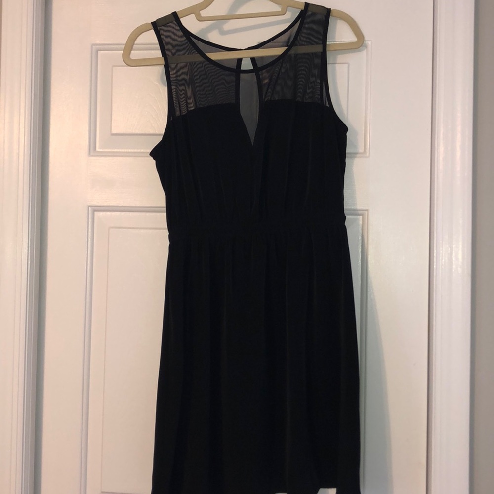 Black Lush Mesh shoulders dress